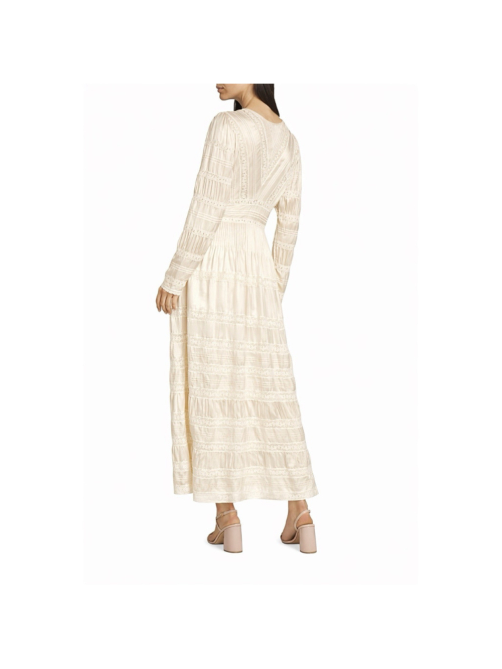 LoveShackFancy Ellitia Maxi Dress Victorian Lace Button Front Ivory NWT Size 4 - Picture 2 of 15